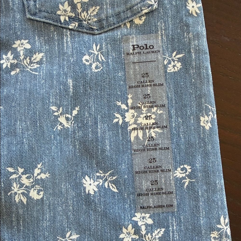 adidas Blue Floral Women's Skinny Jeans - Picture 5 of 5